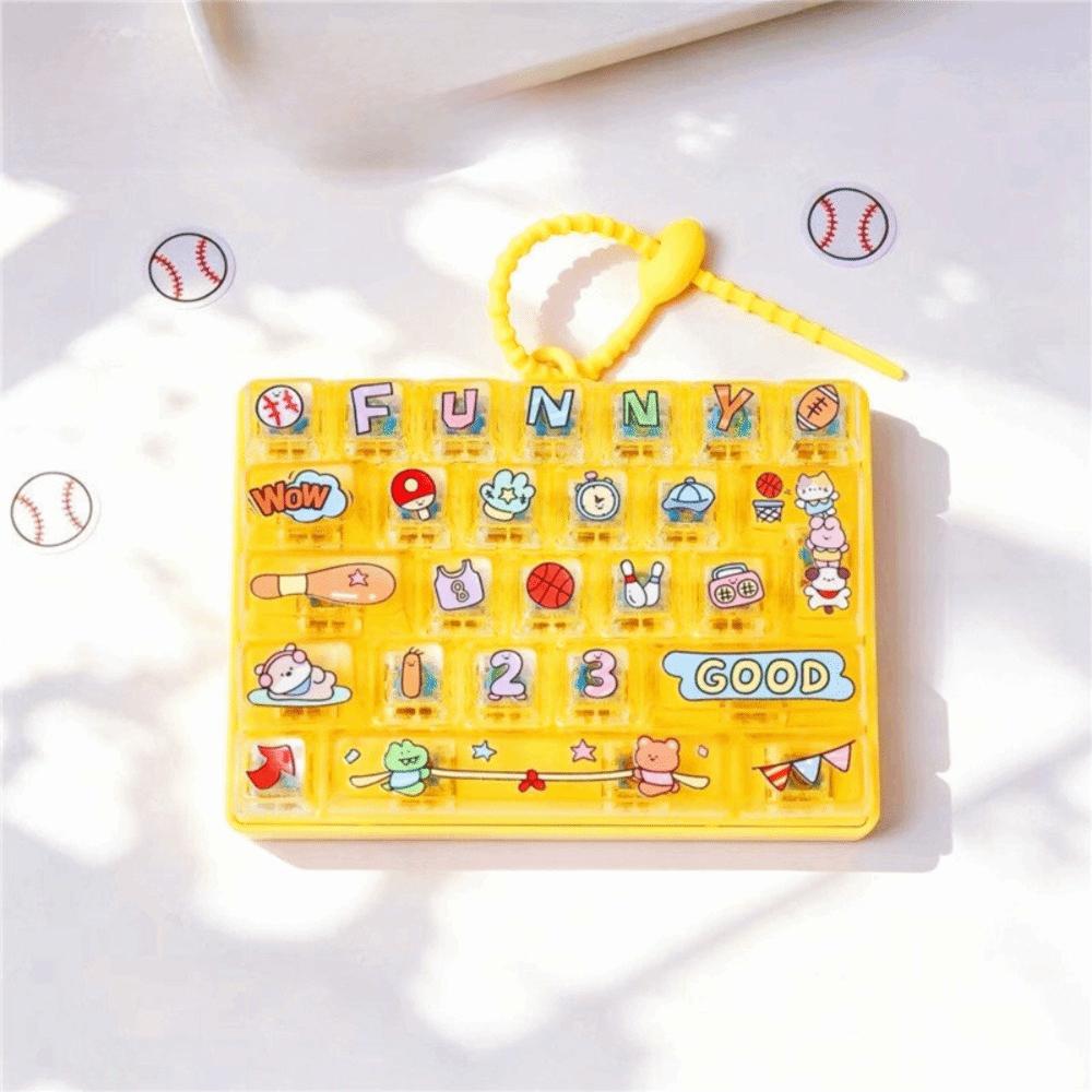Clear Key Sounds Stress Relief Decompression Toy Keychain Keyboard Toy  Bag Ornament