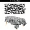 1PC Jungle Animal Print Disposable Plastic Tablecloth Rectangular Party Table Cover for Animal Theme Birthday Parties
