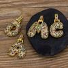 Nidin Fashion Luxury 26 Letters Copper Zircon Pendant Necklace for Women Rainbow Initials Name Necklace Wedding Party Jewelry