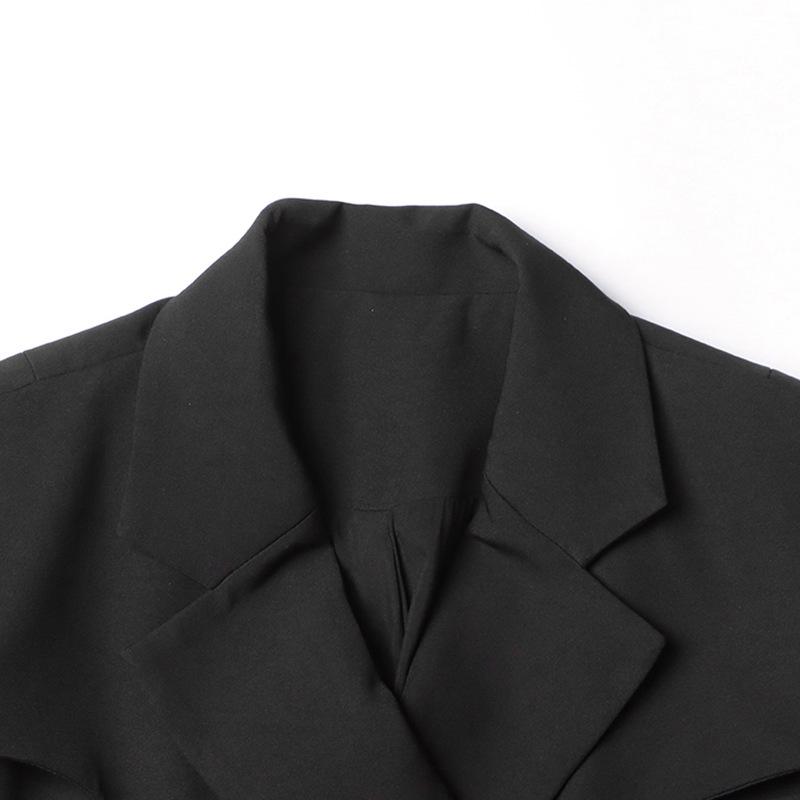 2025 Spring Trend: Women's High-End Coat with Cross Tie Suit Collar and Unique Placket Design