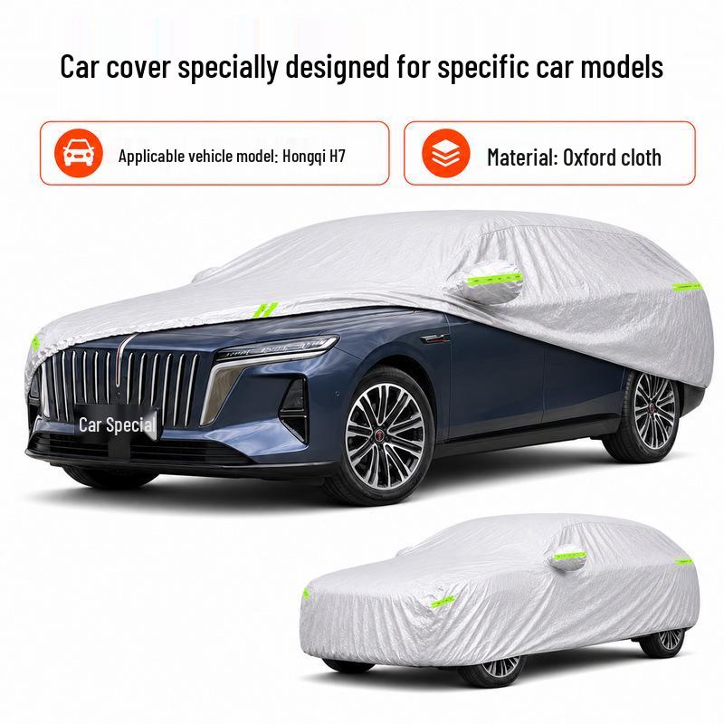 Universal Hongqi H7 Car Cover: Waterproof, Sun Protection, Heat Insulation, All-Season Oxford Cloth.