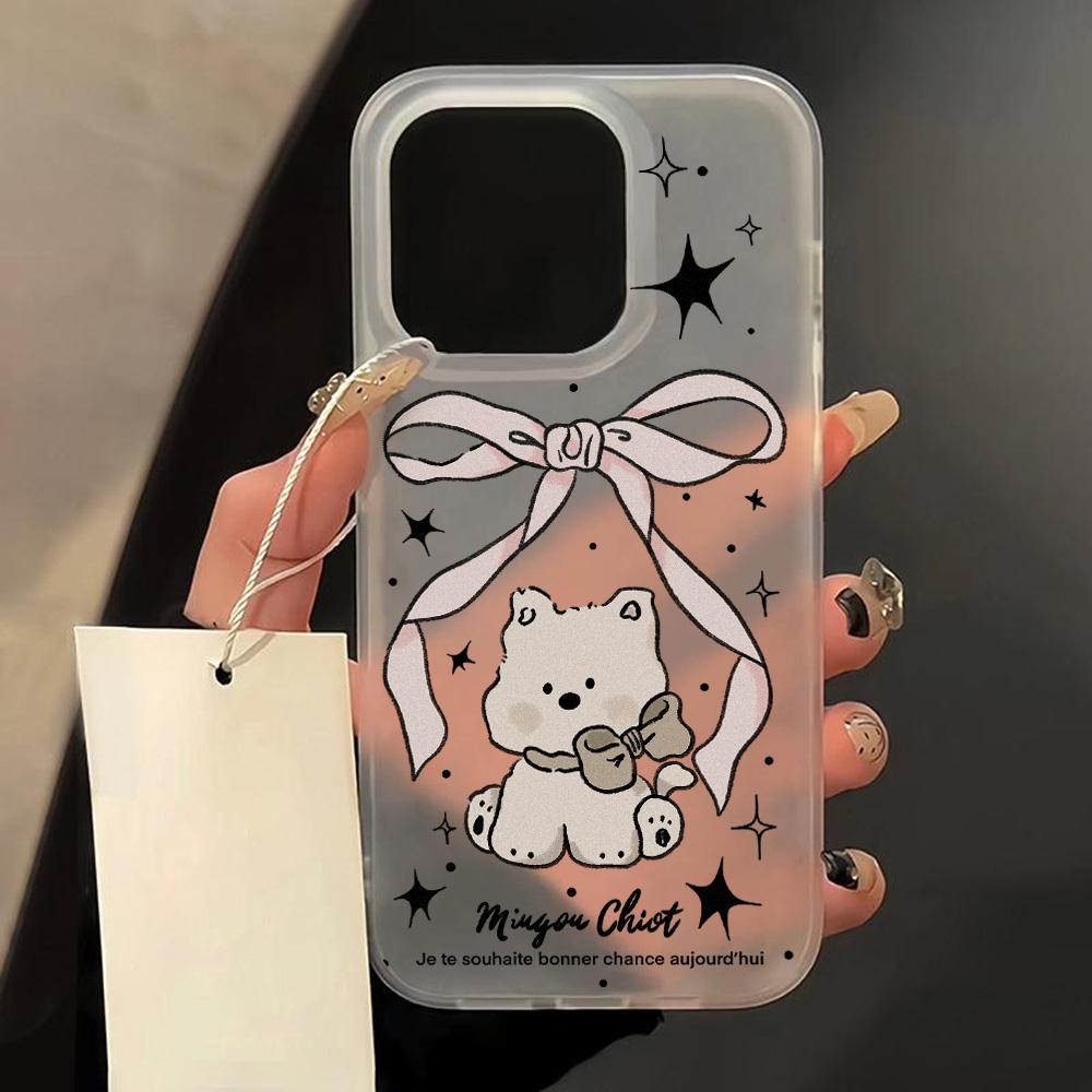 Weiche TPU Matte Niedliche Bär Handyhülle für iPhone 15 Pro Max Funda iPhone 16 11 13 15 14 Plus 12 Mini 16promax 15promax Klare Hülle