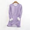 Women's Fashionable Printed Round Neck Long Sleeved Plush Warm Pullover Top
