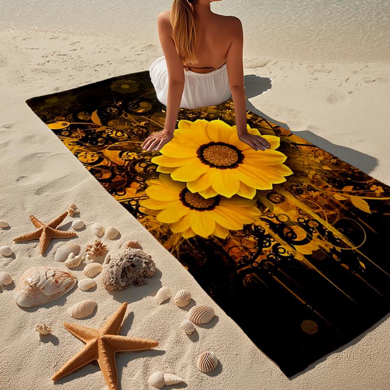 Butterfly And Sunflowers Beach Towel, Super Soft Microfiber, Gift for Her/Him, Birthday, for Pool, Beach, Travel, Home Decor Fan gifts
