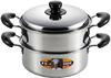 Chen Kenichi Steamer, 22cm, Induction and Gas Compatible, Two-Tier, Stainless Steel, Chen Kenichi Authorized Brand, with Lid, CK-072