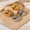 Minimalist Gold-Plated Geometric Earrings In Titanium Steel