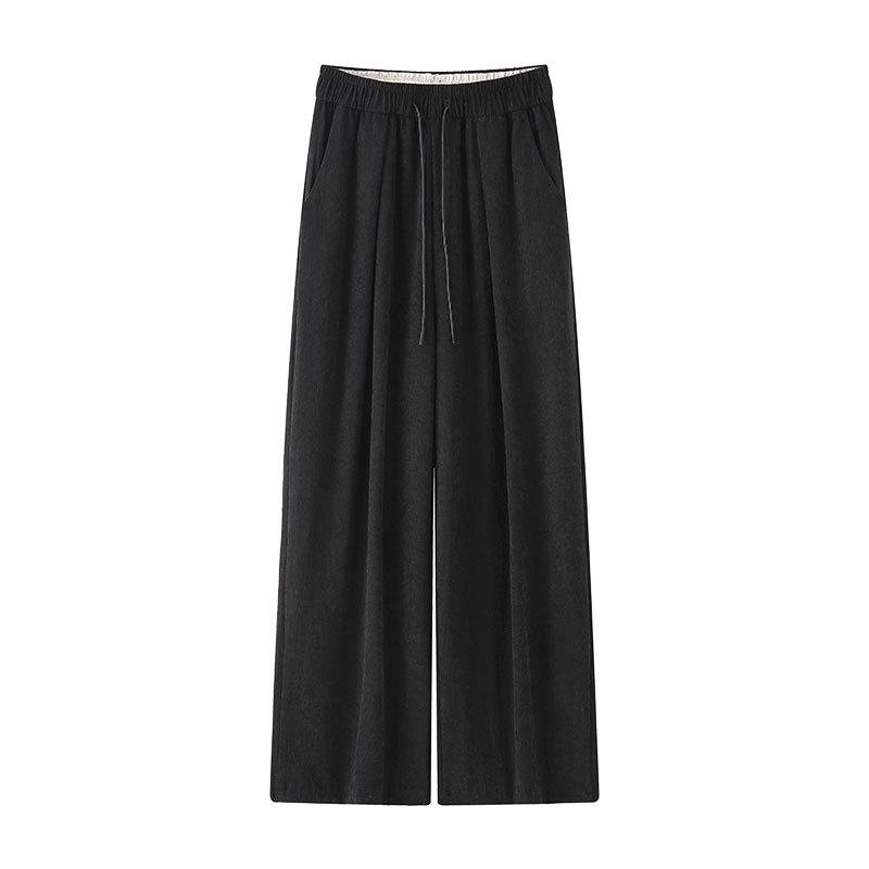 Women's Autumn 2025 High-Waist Wide-Leg Pants - White, Draped, Loose-Fit, Lightweight Yamamoto Style