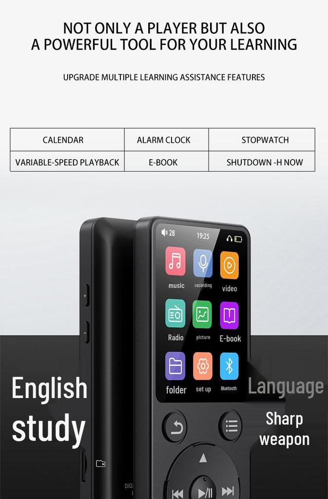 2026 Bluetooth 5.3 MP3 Player: Music, Recording, E-book, Radio