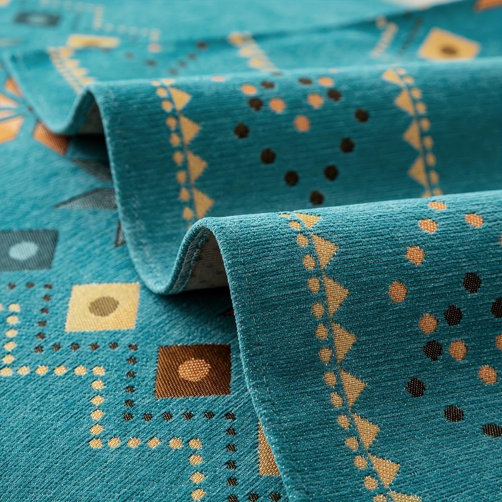 1pc Bohemia Chenille Sofa Cover, Geometric Embroidery Sofa Slipcover, Thick Plush Sofa Protector Cover, for Bedroom Office Living Room Home Decor