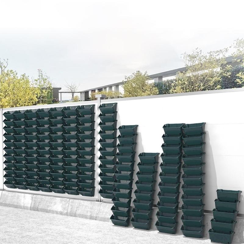 Vaso da Fiori in Plastica con Design Verticale Supporto da Parete Vaso da Fiori per Giardinaggio Interno ed Esterno Accessorio per Piantare