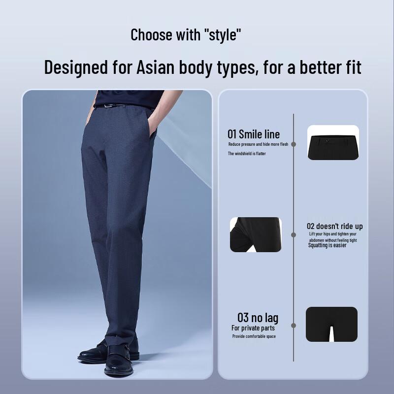 Men's Wrinkle-Resistant Straight Casual Pants
