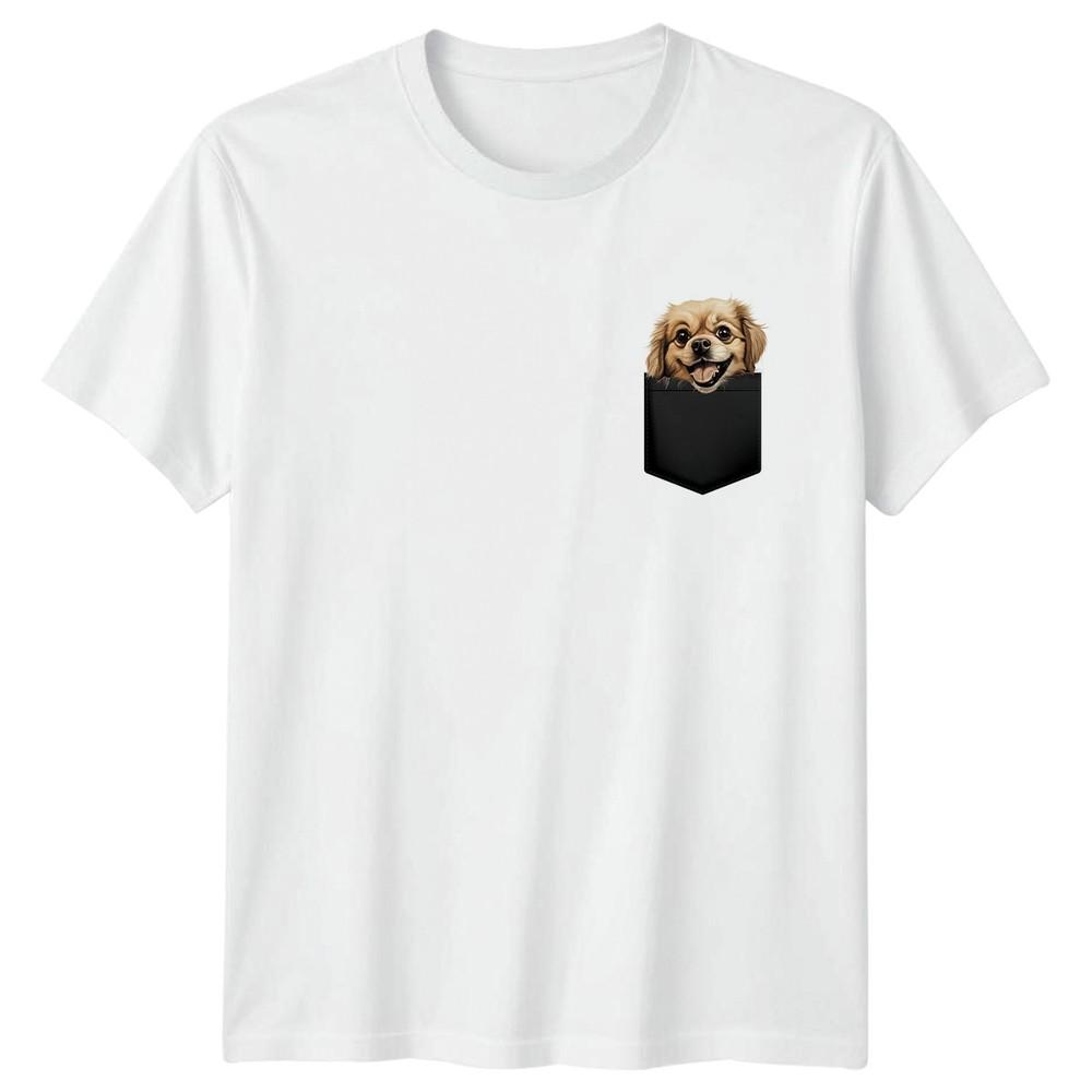 Happy Dog In Pocket Animals Dogs Unisexs TShirt Unisexs Tee Graphic Unisex Top S
