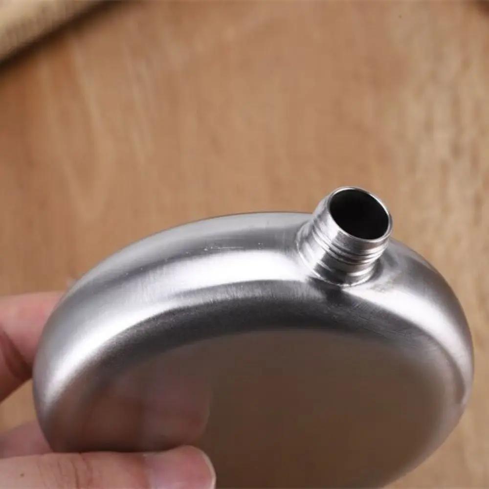 Sticlă Rotundă de Whisky Portabilă din Oțel Inoxidabil, Sticlă de Vin, Ploscă pentru Camping, Accesorii pentru Băuturi, Accesorii pentru Sticlă de Lichior