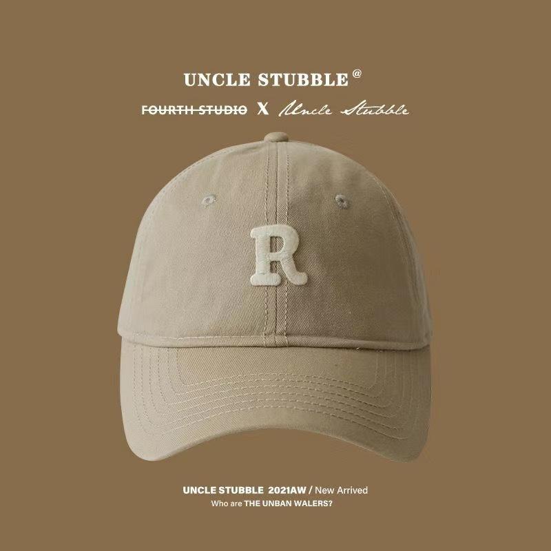 Baseball cap men's fashion cap letter embroidered visor simple versatile face small solid color hat women