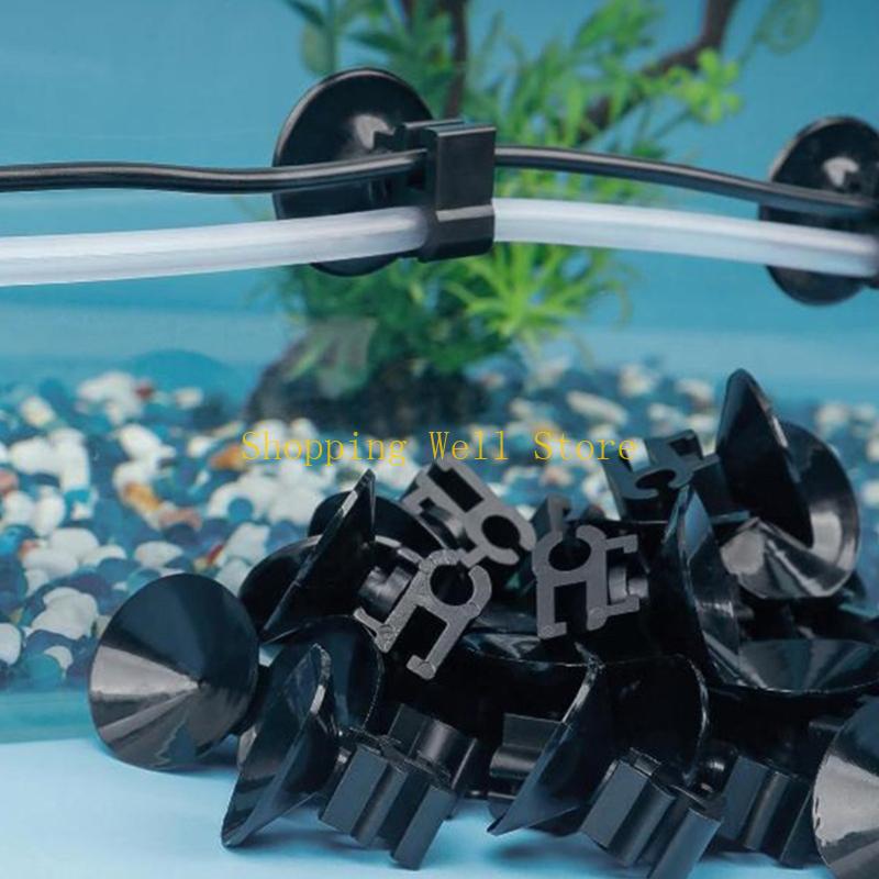 KX4B 30PCS Multiuse Aquarium Suction Cup Clip Strong Hold Clip for Decoration and Cleaning Device Fishtank Accessories