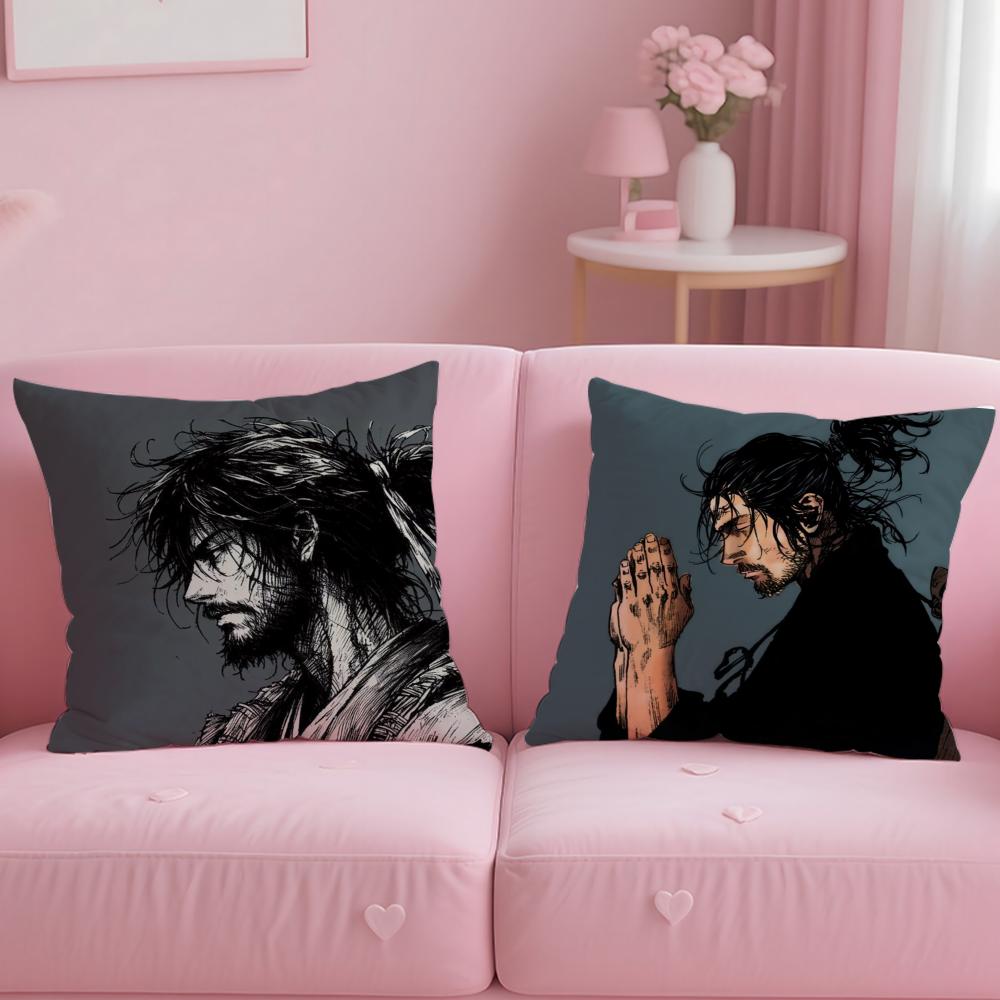 classic manga Vagabond Cushion Cover Soft  EasyWash Pillow Case  Versatile for Couch Bed Travel and Office