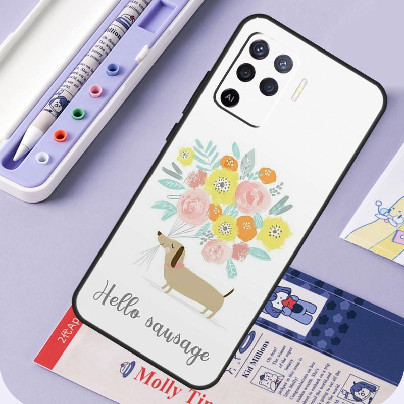 Dachshund Sausage Dog For Oppo A40 A60 A80 A94 A74 A54 A15 A18 A38 A58 A78 A98 A16 A76 A96 A57 A17 A77 A5 Pro Case