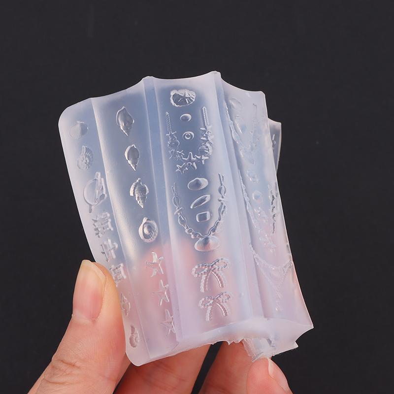 Cartoon Shell Chains Silicone Nail Mold Flower Nail Decorations Nails Diy Design High Quality Stereoscopic Stamping Plate Art