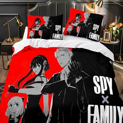 Zestaw pościeli Anime Spy X Family Drukowany 3D Odpowiedni do sypialni Zestaw poszewek na kołdrę z poszewkami na poduszki Tekstylia domowe dla dzieci