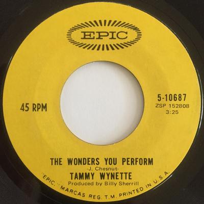 7inch Record TAMMY WYNETTE  Wonders You Perform 510687 EPIC 1970 US CountryFolk Used