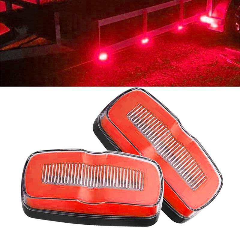 12-24V 1 Pair Truck Trailer 4" LED Red Side Marker Clearance Light Turn Signal Lamp fit for Buses Lorries Semi Van RV Car IP67