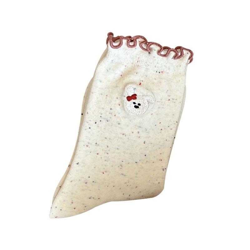 5 Pairs of Girls Spring Thin Lace Lovely Tube Pile Socks