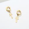 Gold Color Ankh Cross Earrings Men Stainless Steel Egyptian Cross Jewelry Women Egypt Hieroglyphs Crux Jewelry