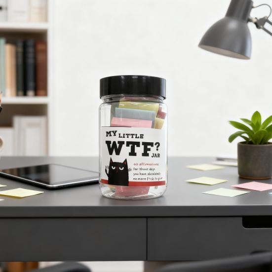 Mein Kleines WTF-Glas mit 60 Krassen Selbstpflege-Zitaten Sarkastische Affirmationskarten für Erwachsene Lustiges Motivationsgeschenk