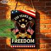 2D Flat 1pc Decorative 8*12 Inch Plaque Aluminium Metal Sign: USA 250 Years of Freedom Retro Art with Bald Eagle, US Flag & 1776-2026 Patriotic