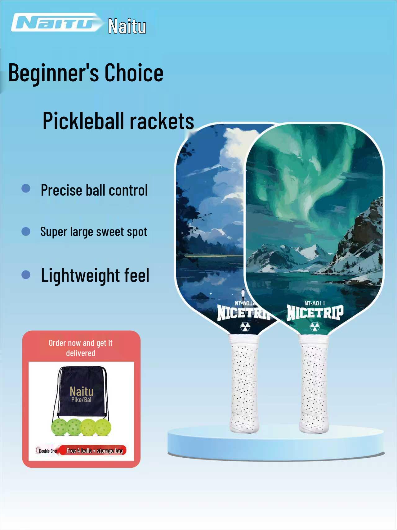 Professional Fiberglass Pickleball Paddle Set for Children and Adults Single Paddle + Gift Box