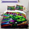 Hulk Power Design Bed Bedding Set 1 Duvet Cover + 2 Pillowcases Soft Breathable Household Bed Linens