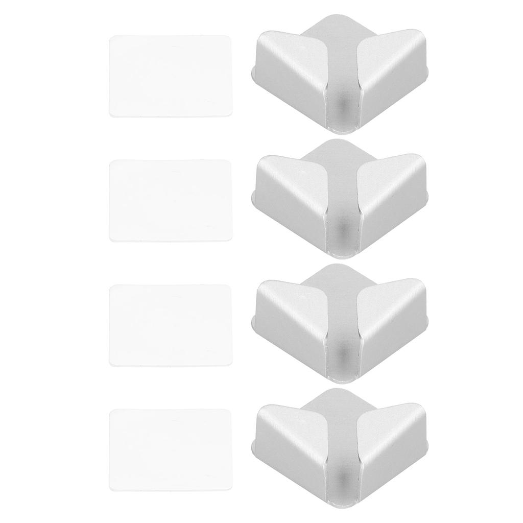 4 Stück Wandmontierter Netzkabelhalter Ohne Bohren Selbstklebend Netzsteckerhalterung für Zuhause Silber