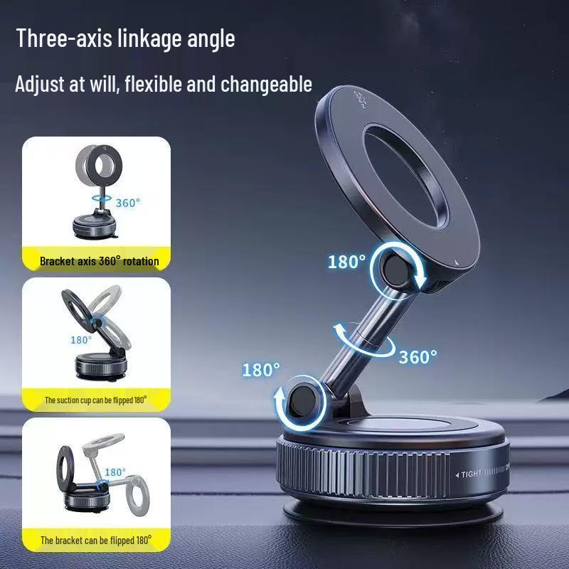 Magnetischer Vakuum-Saug-Autohalter mit drehbarem und klappbarem Anti-Shake-Ständer