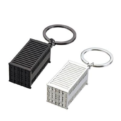 Industrial Style Container Themed Keychain Sturdy Alloy Structure Mini Size Portable Charm Suitable For Key Organization And Transportation Enthusiast