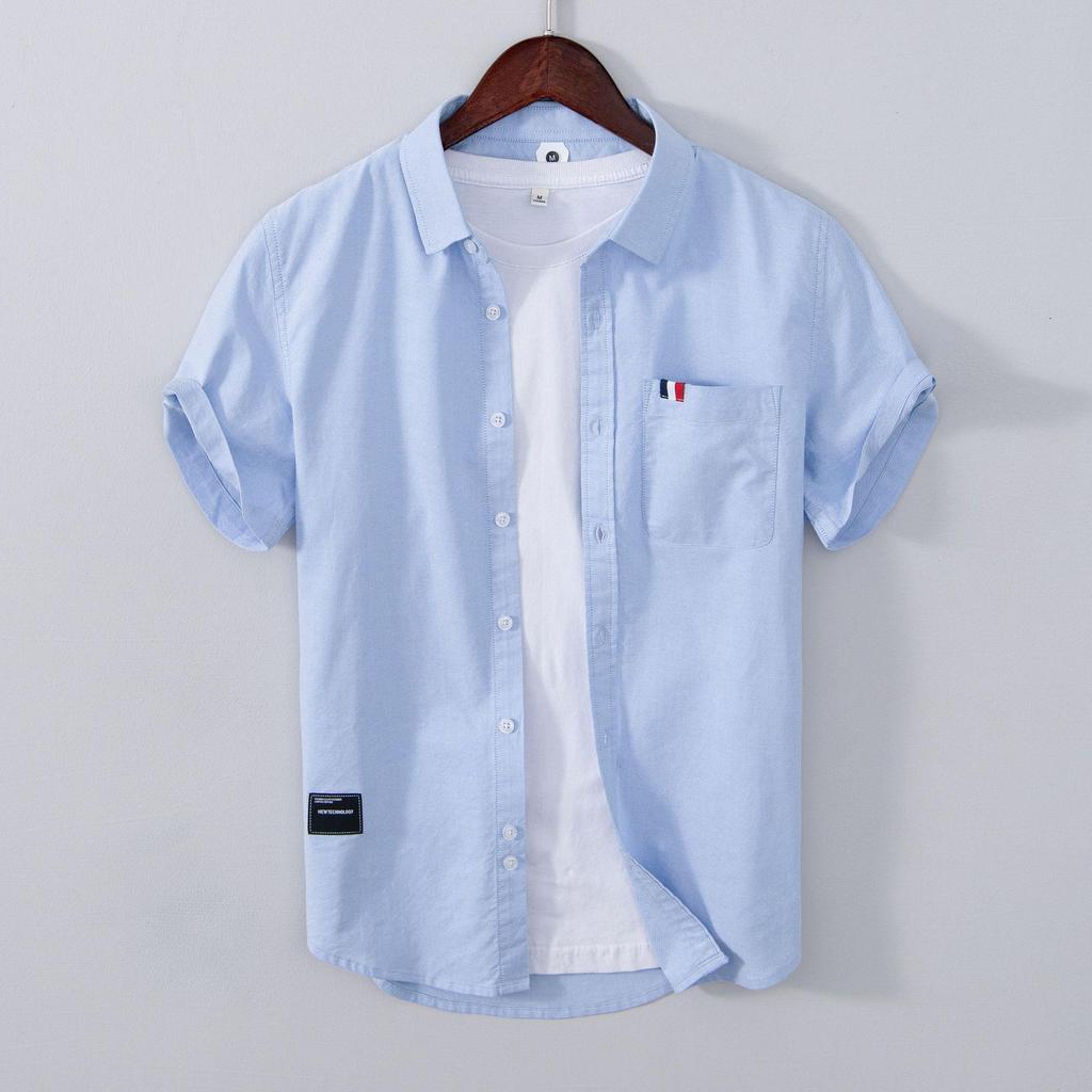 Cotton Business Casual Men's Short-sleeve Shirt White Formal Work Shirt