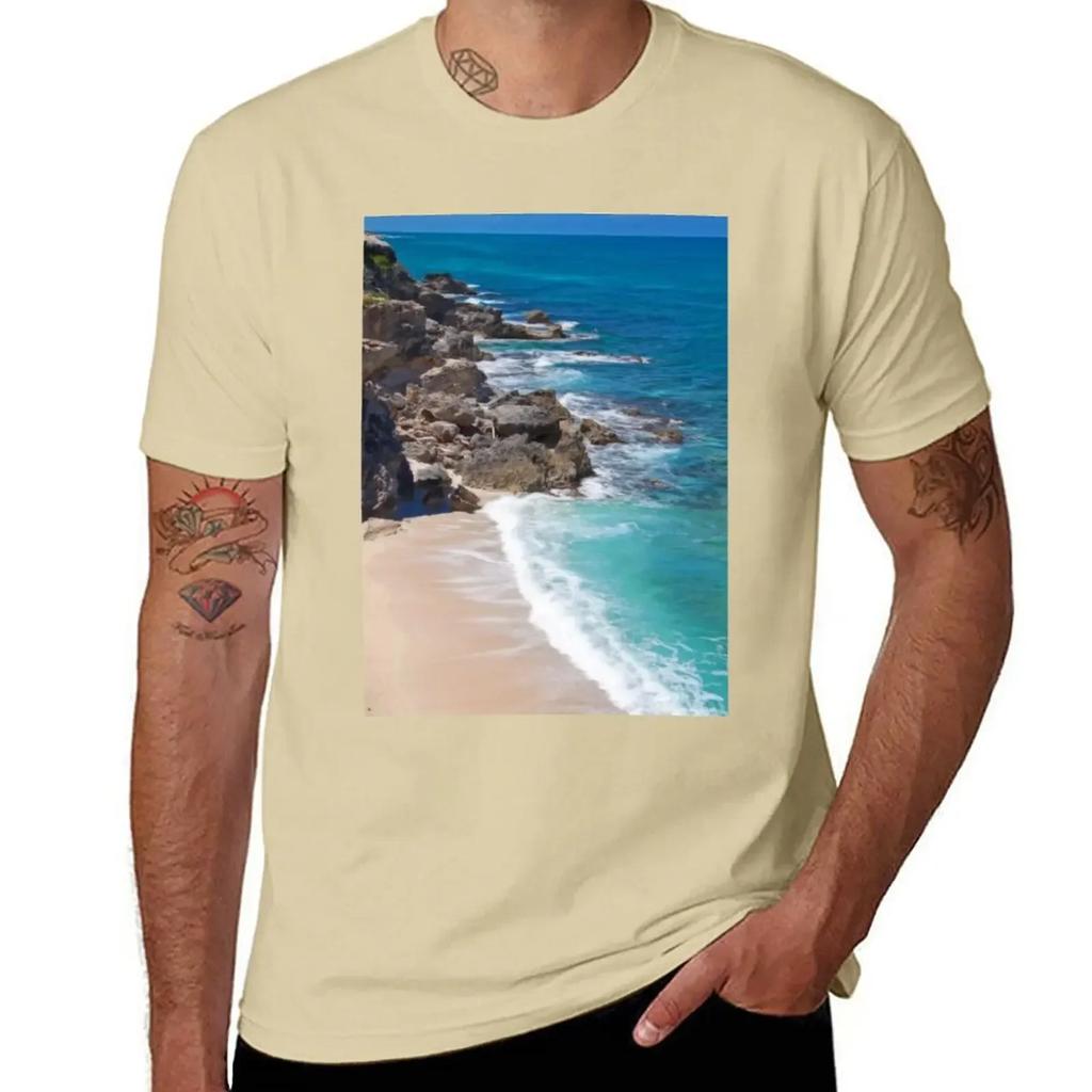 Cliff Of The Dawn Isla Mujeres Mexico Tshirt Anime Clothes Korean Fashion Customizeds Fitted T Shirts For Unisex