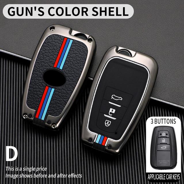 Car Key Case for Toyota Prius Camry Corolla C-HR CHR RAV4 Prado Izoa Levin Avalon 20 18 2019 2020 Zinc Shell Cover