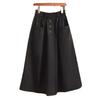 Women's Three-button Casual Fashion Skirt Spring Summer Elastic High-waist Mid-long Skirt