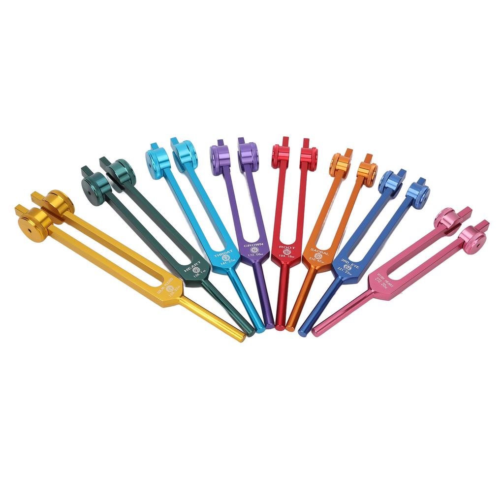 Tuning Forks Set Promote Relaxation Aluminum Alloy Resonant Tuning Virbration Forks with Hammer