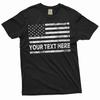 Custom USA Flag Add Your Text T-shirt American Flag Custom Text 4th of July Tee