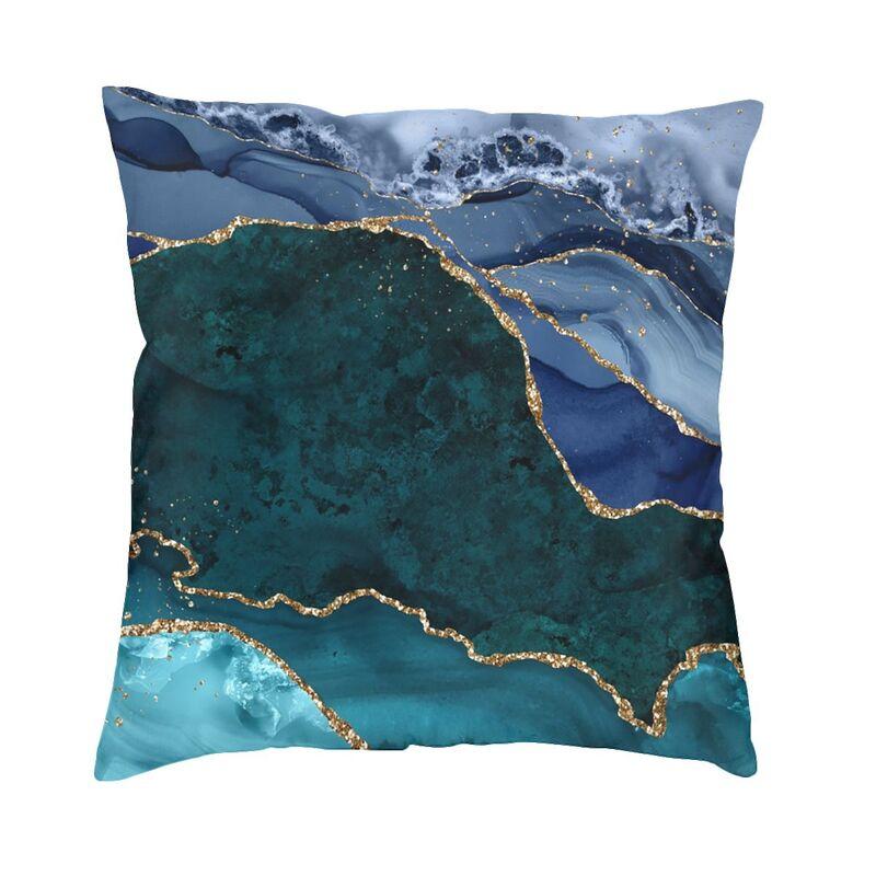 Marble Teal Agate Pattern Cushion Cover 45X45 Home Decor 3D Printing Marble Texture Throw Pillow For Living Room Two Side