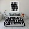 Modern Black And White Tile Design Exquisite Three-Piece Bedding Set Gift For Kids And Adults