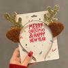 Red Velvet Antler Hairband Simple Christmas Eve Headwear Cute Hair Accessories Environmentally Friendly Christmas Headband
