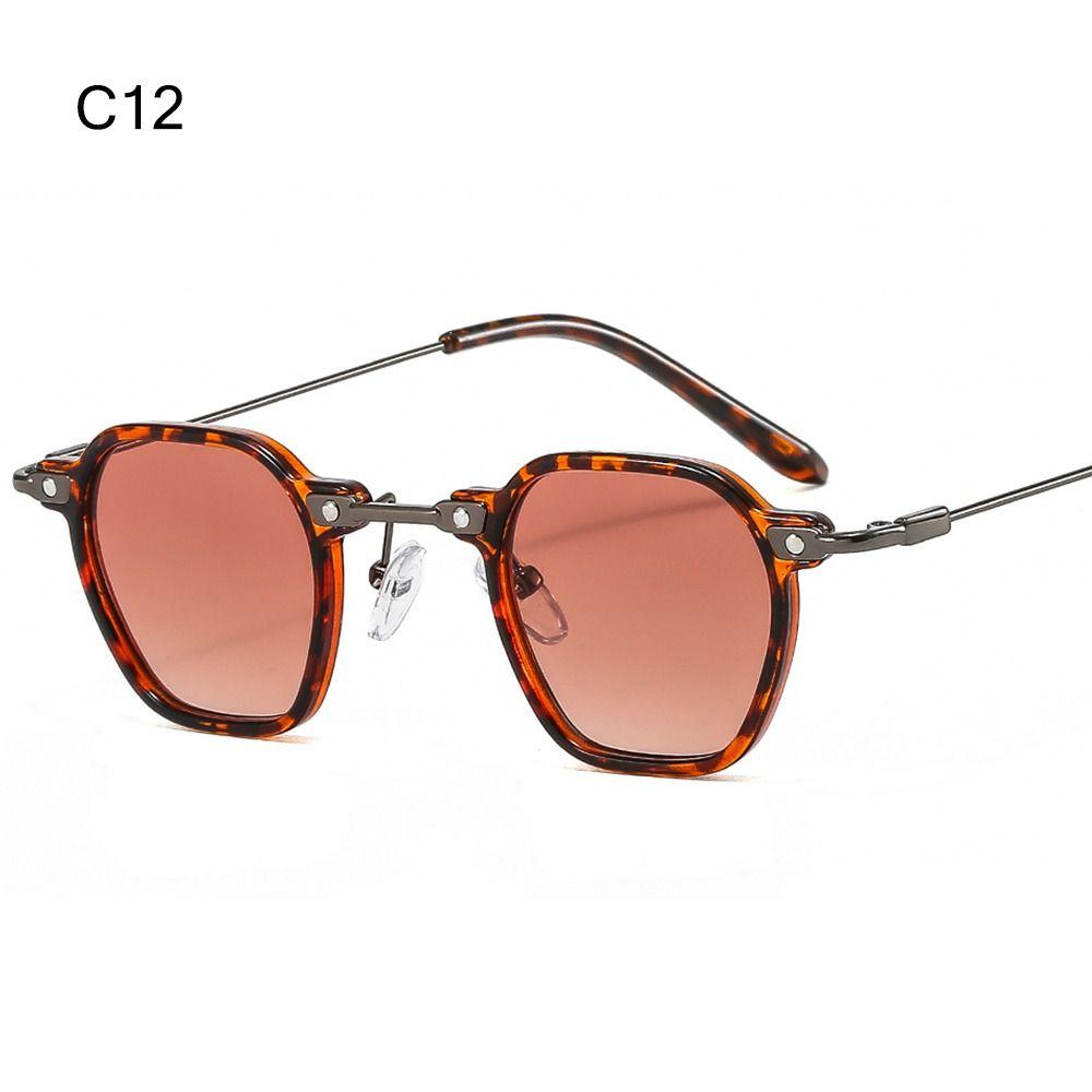 Cool Square Sunglasses Vintage UV400 Tint Ocean Lens Small Polygon Frame Sun Glasses Retro 90s Women Men Hip Hop Shades Eyewear