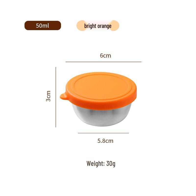 Reusable Sauce Cup with Macaron Lid - 304 Stainless Steel, 40/50/70ML, Portable Dipping or Seasoning Dish.