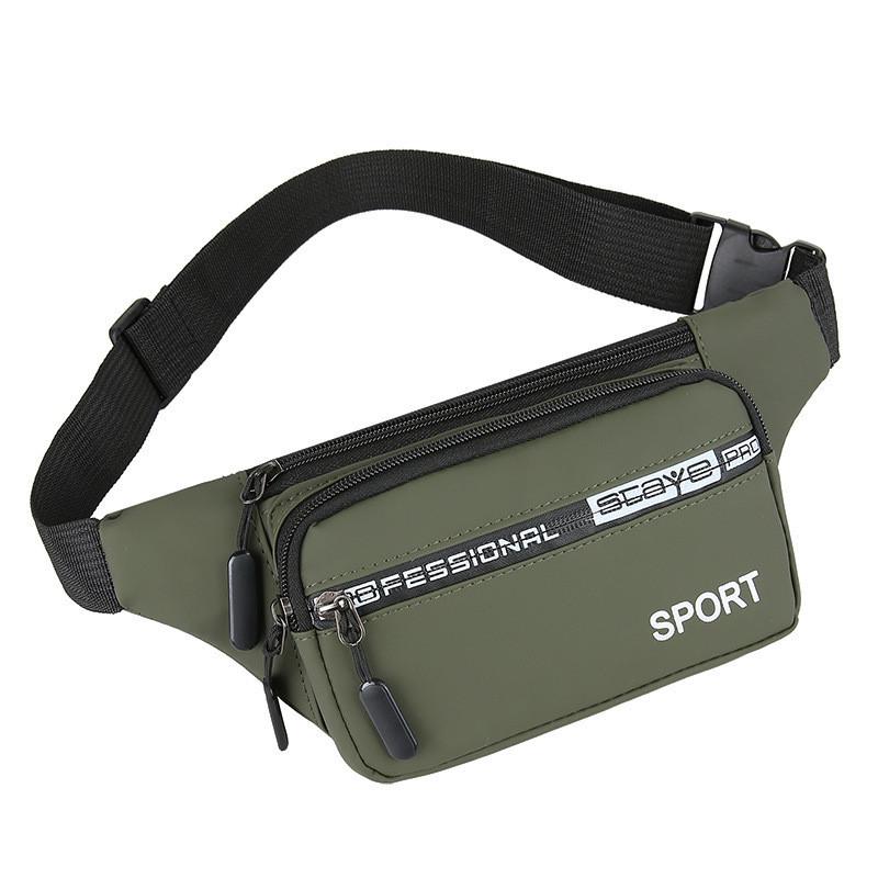 Mens Casual Sports Waist Bag With Waterresistant Nylon For Running And Outdoor Activities
