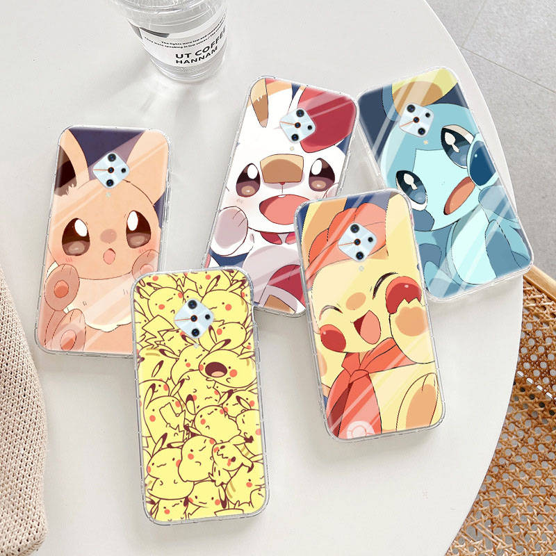 PK17 Pikachu Cartoon Transparente Hülle für Samsung A04 A14 A23 M33 M53 Realme 10 9 C35 C55 VIVO Y02 Y12 Infinix Hot 30 Note 11 Tecno Spark 8P Pro