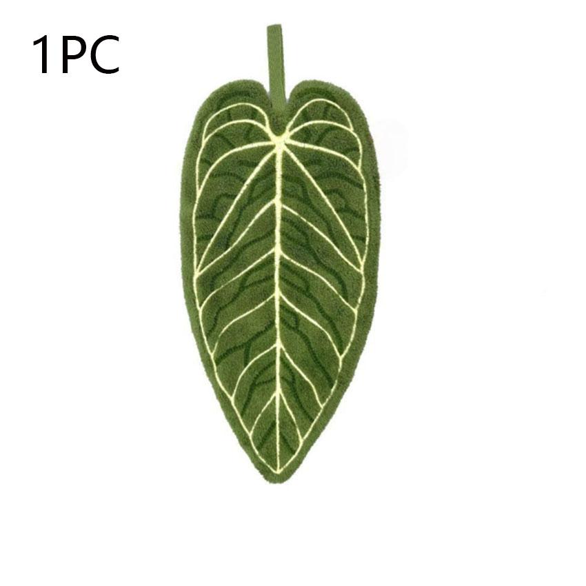 1-5pc Plant Towels Ultra-Absorbent Quick-Dry Towel Bathroom Kitchen Washable Plant Print Towels with Hanging Loop Handkerchiefs