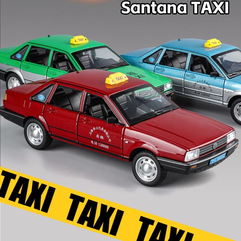 1/24 Santana Taxi Alloy Model Collection Living Room Car Decoration Toys Gifts