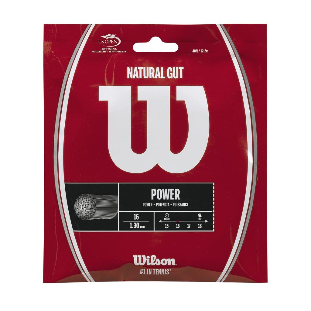 Wilson Tennis String, Single String, Used by Kei Nishikori, NATURAL GUT 16 (Natural Gut 16), Natural, 1.30mm, WRZ999800